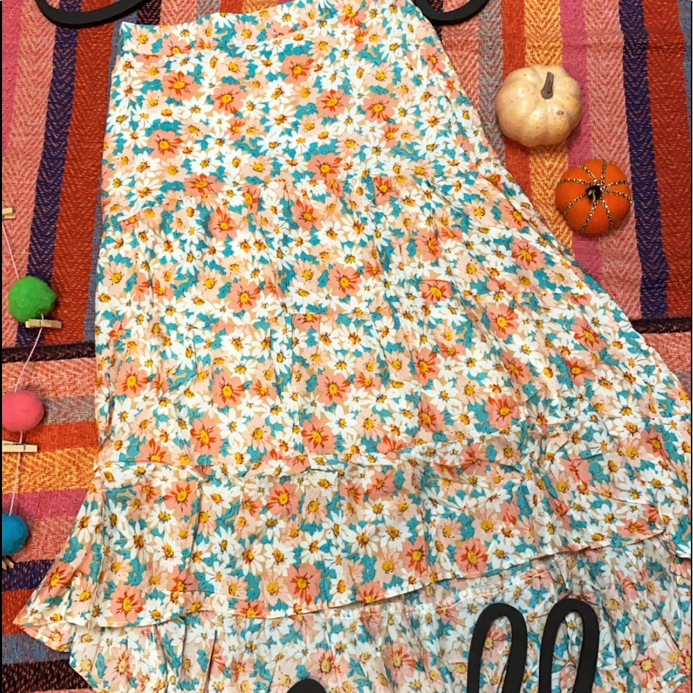 Floral skirt.